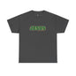 JESUS, Son of God - Varsity T-Shirt - Green Letters
