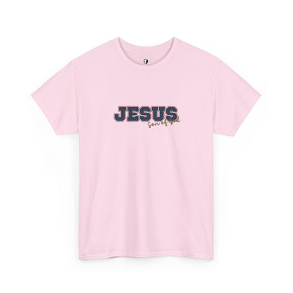 JESUS, Son of God - Varsity T-Shirt - Blauwe Letters