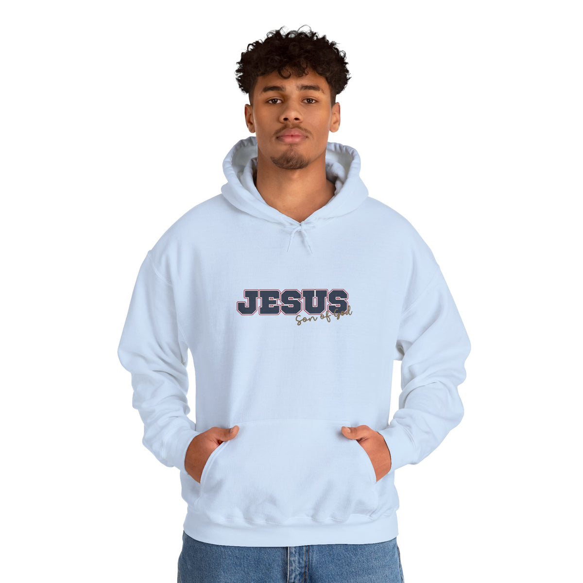'Jesus, Son of God' Blue Design. Unisex Hoodie