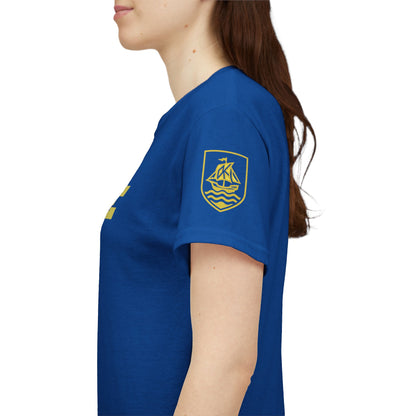 'Play For His Glory' Curaçao Blauw voetbalshirt - WK nummer (met gepersonaliseerde naam en rugnummer)