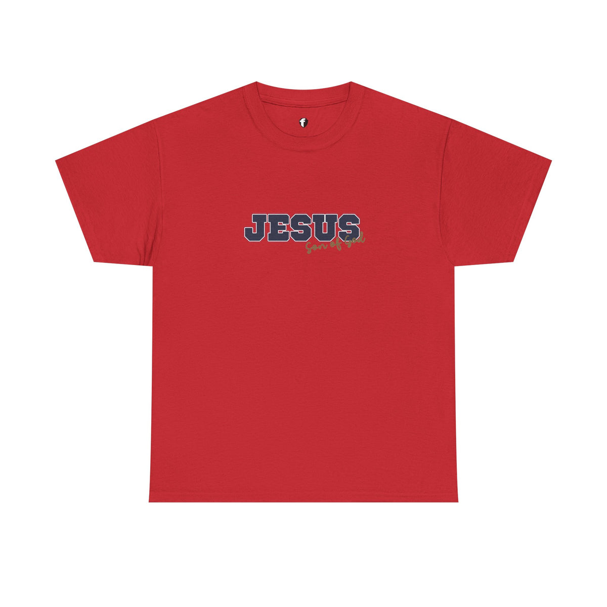 JESUS, Son of God - Varsity T-Shirt - Blauwe Letters