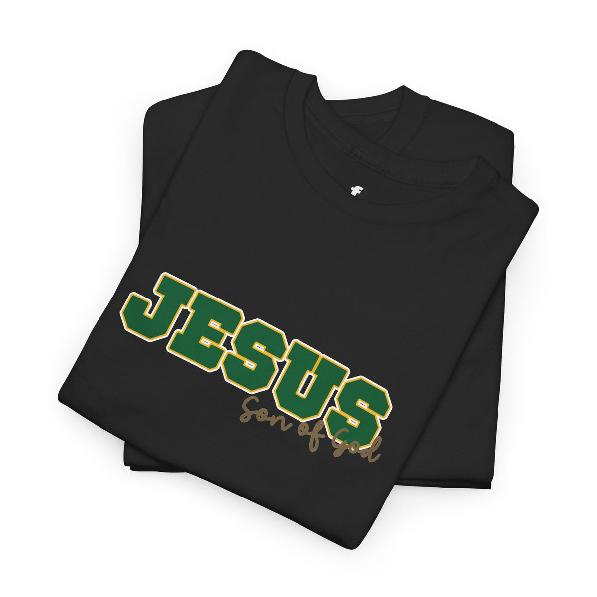 JESUS, Son of God - Varsity T-Shirt - Green Letters