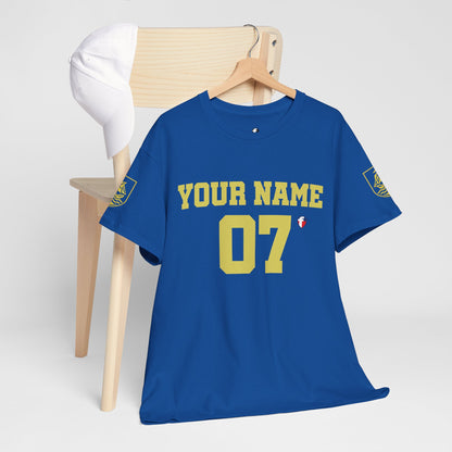 'Play For His Glory' Curaçao Blauw voetbalshirt - WK nummer (met gepersonaliseerde naam en rugnummer)