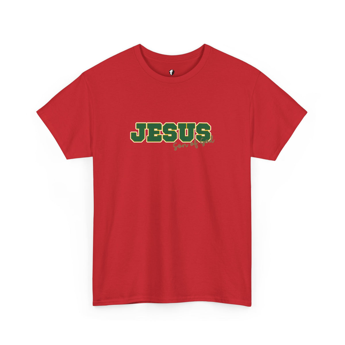 JESUS, Son of God - Varsity T-Shirt - Green Letters