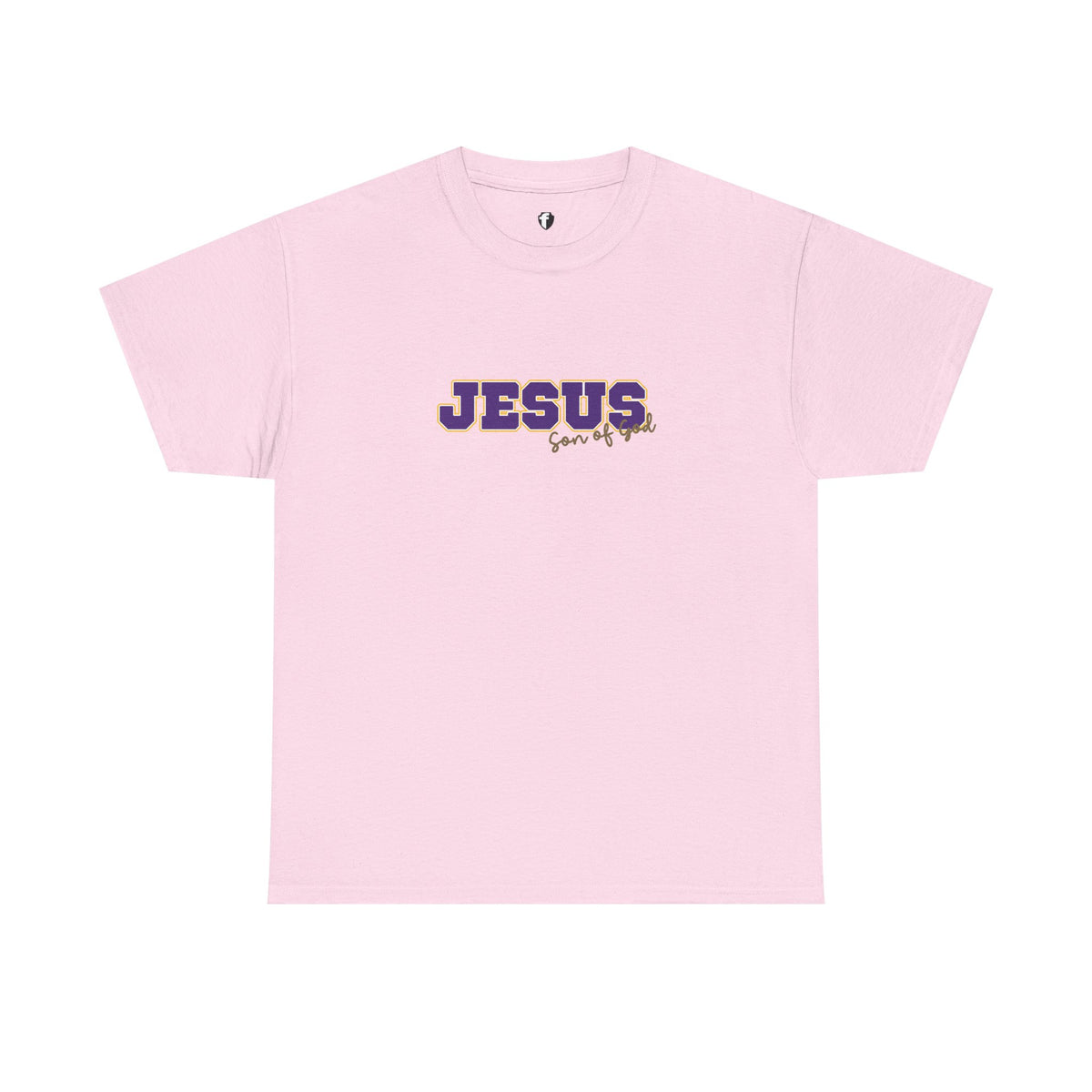 JESUS, Son of God - Varsity T-Shirt - Purple Letters