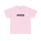 JESUS, Son of God - Varsity T-Shirt - Purple Letters