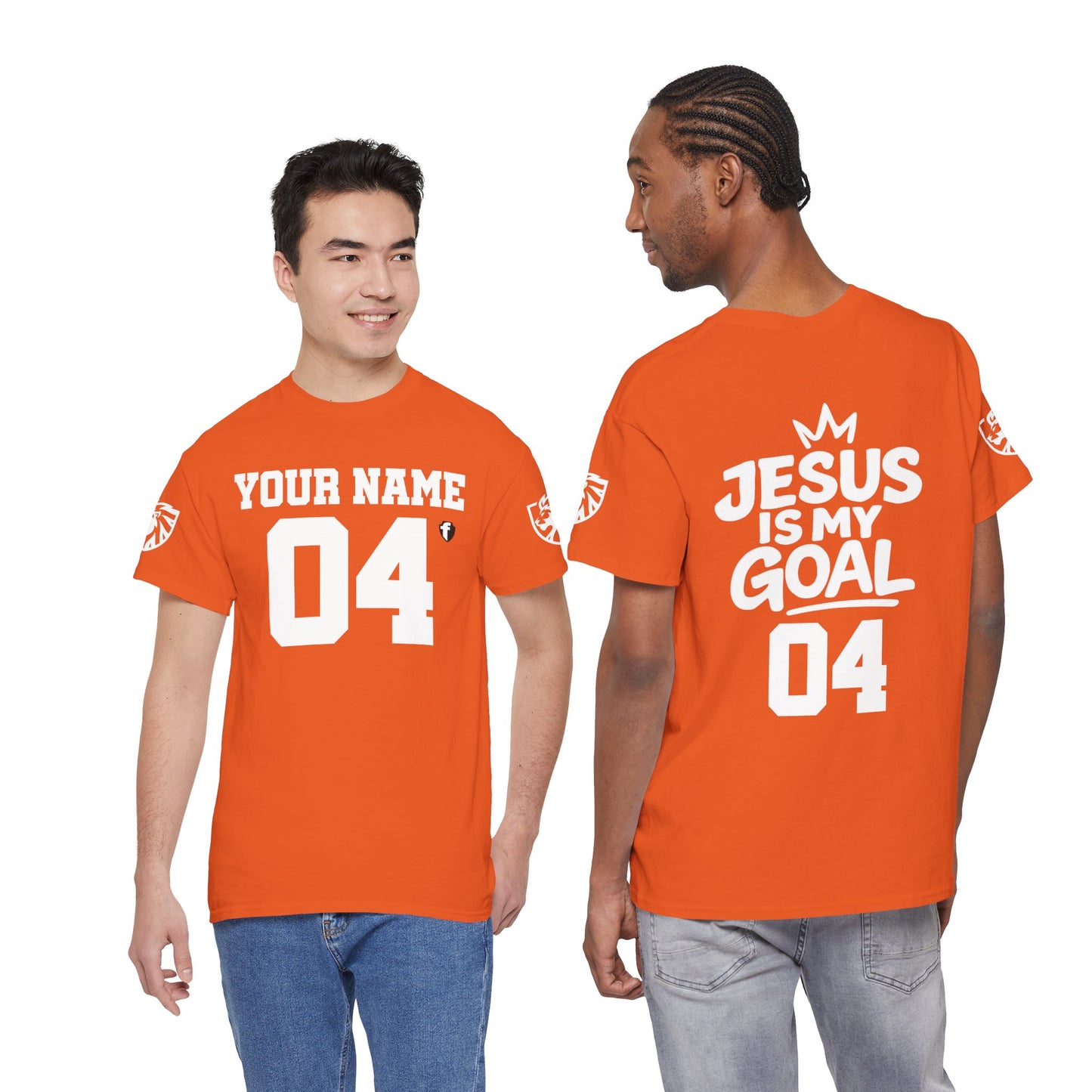 'Jesus Is My Goal' — Dutch Orange football shirt — World Cup number (with personalized name and number)