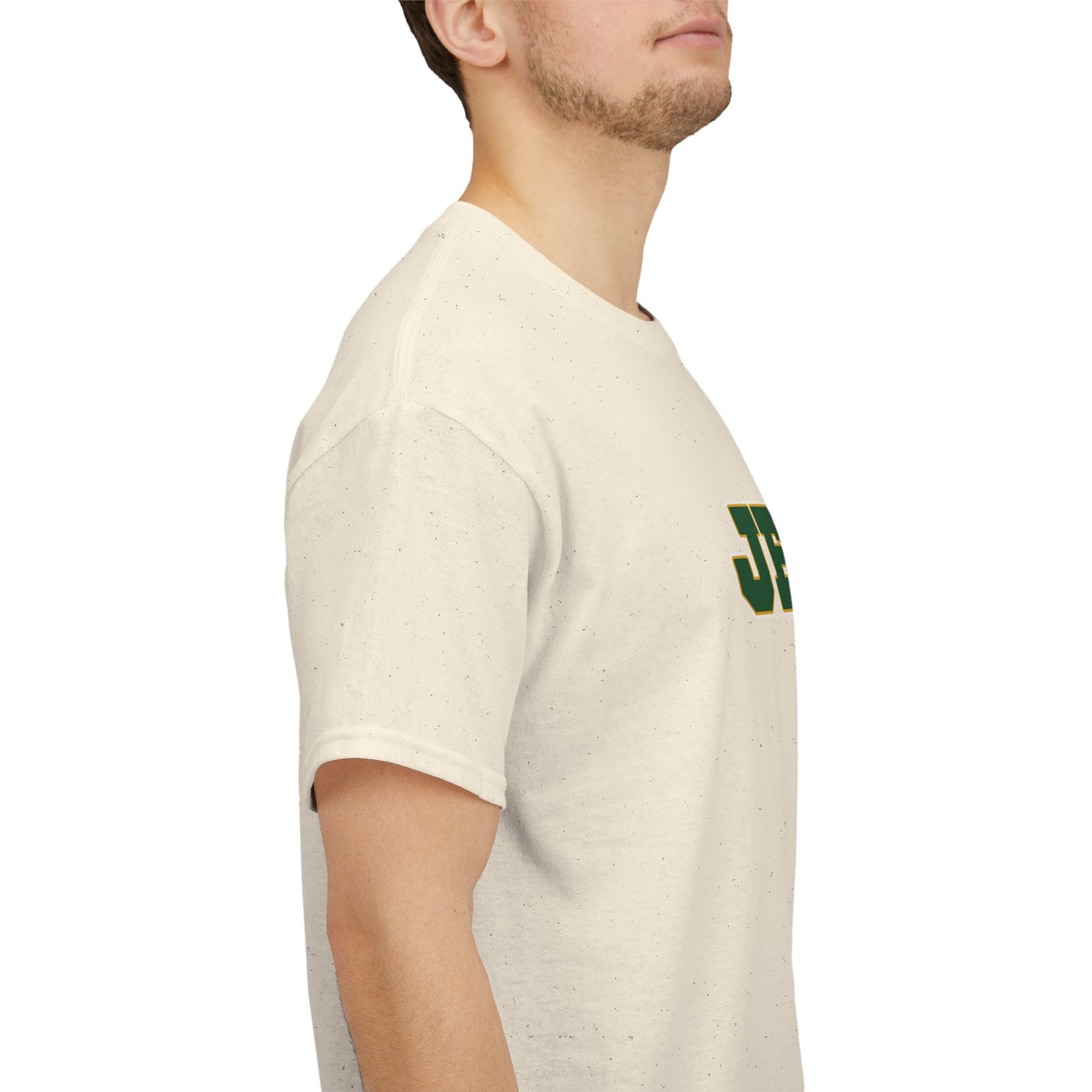 JESUS, Son of God - Varsity T-Shirt - Green Letters