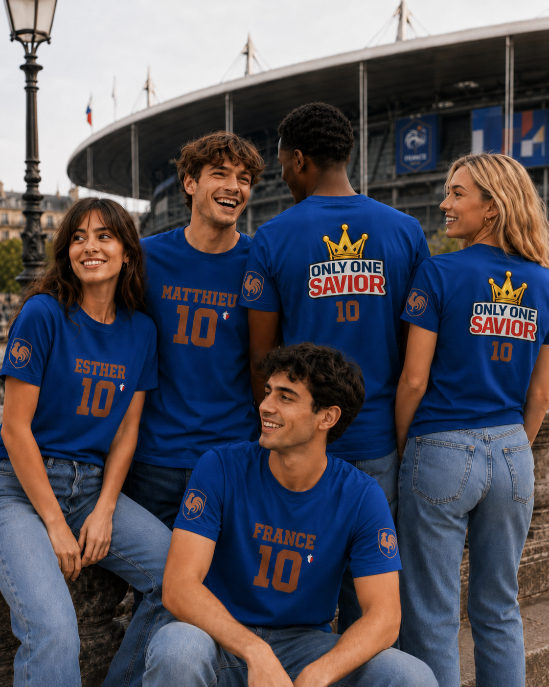 "Only One Savior" World Cup Edition France - Personalized shirt (with your own name and number)