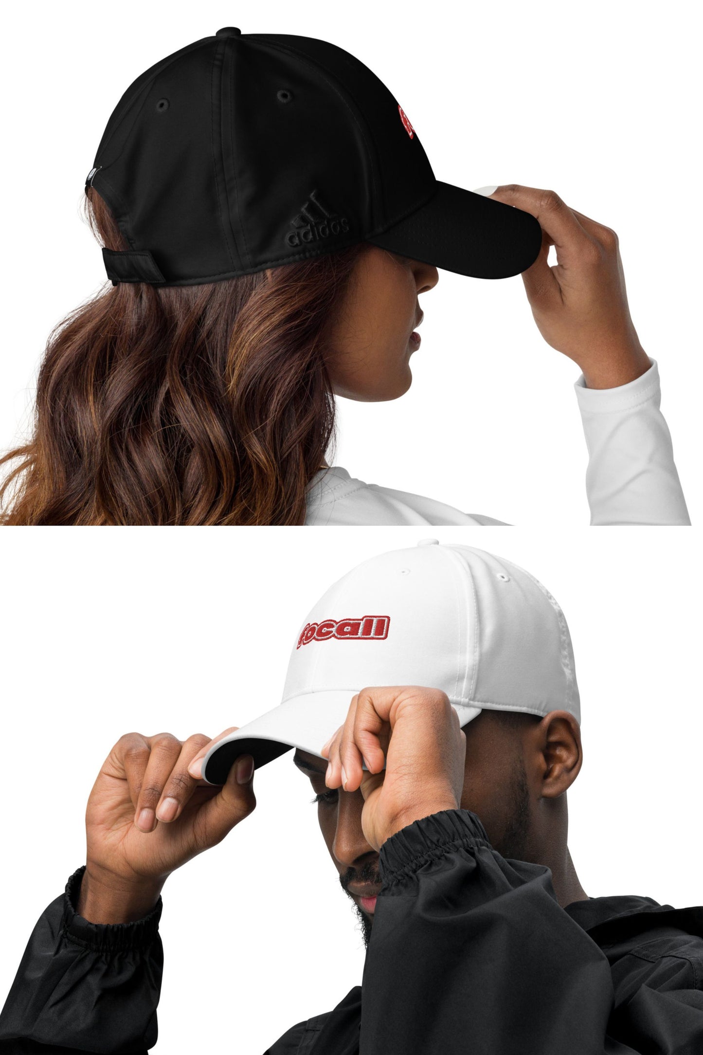 Focall® x Adidas Dad Hat | Unisex | Embroidery | Focall- Red White Letters