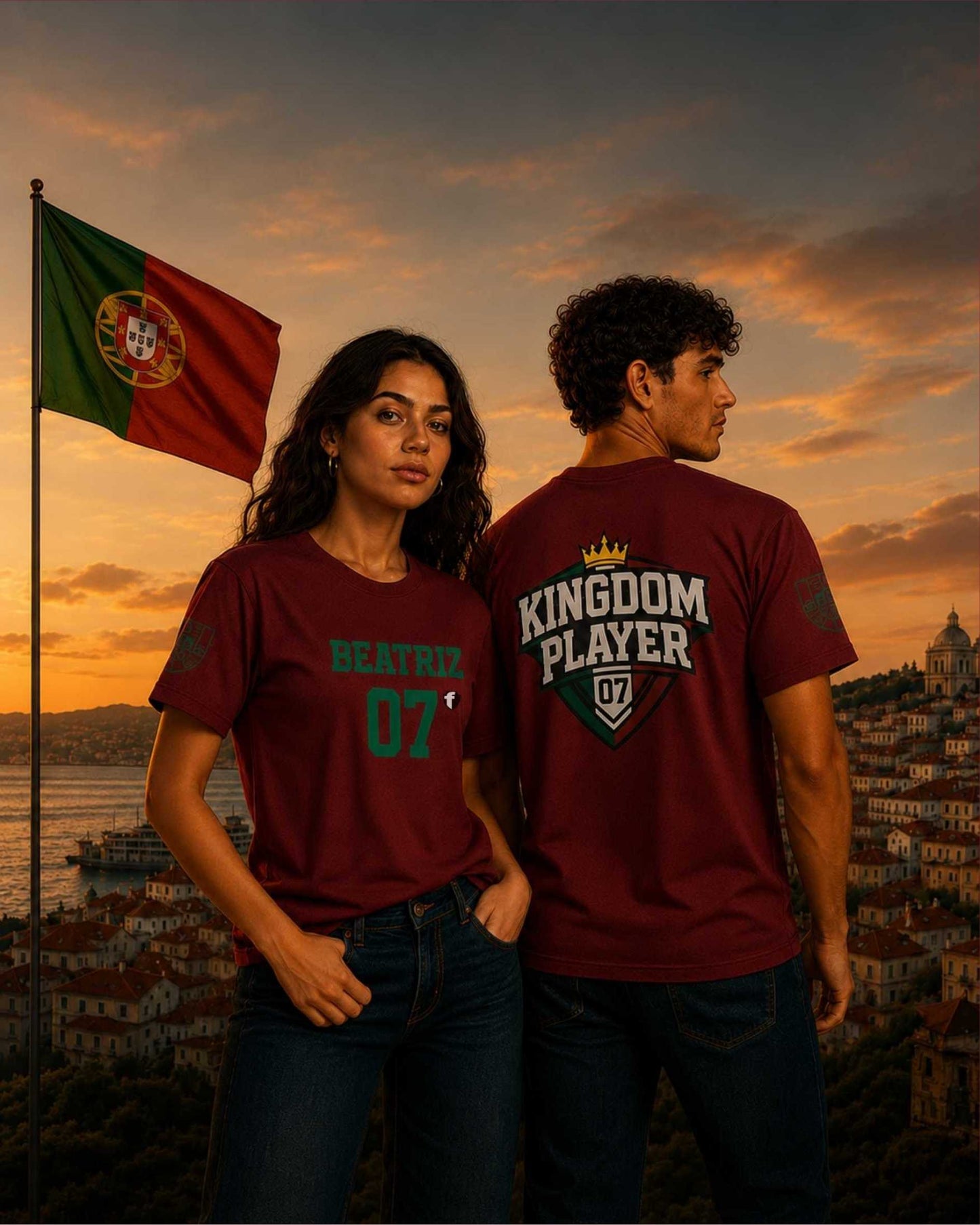 Portugal Kingdom Player World Cup T-shirt - Football shirt with Christian design