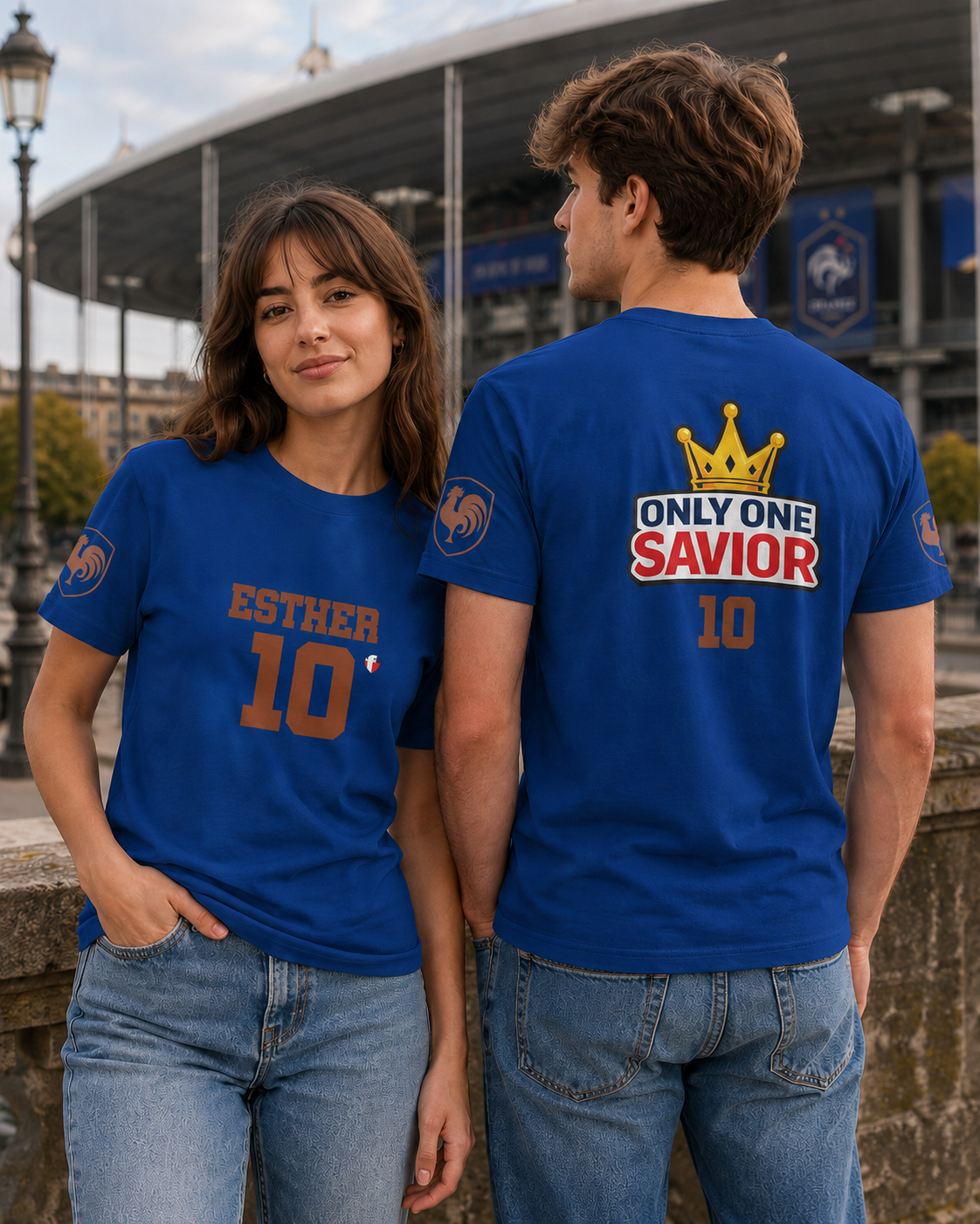 "Only One Savior" World Cup Edition France - Personalized shirt (with your own name and number)
