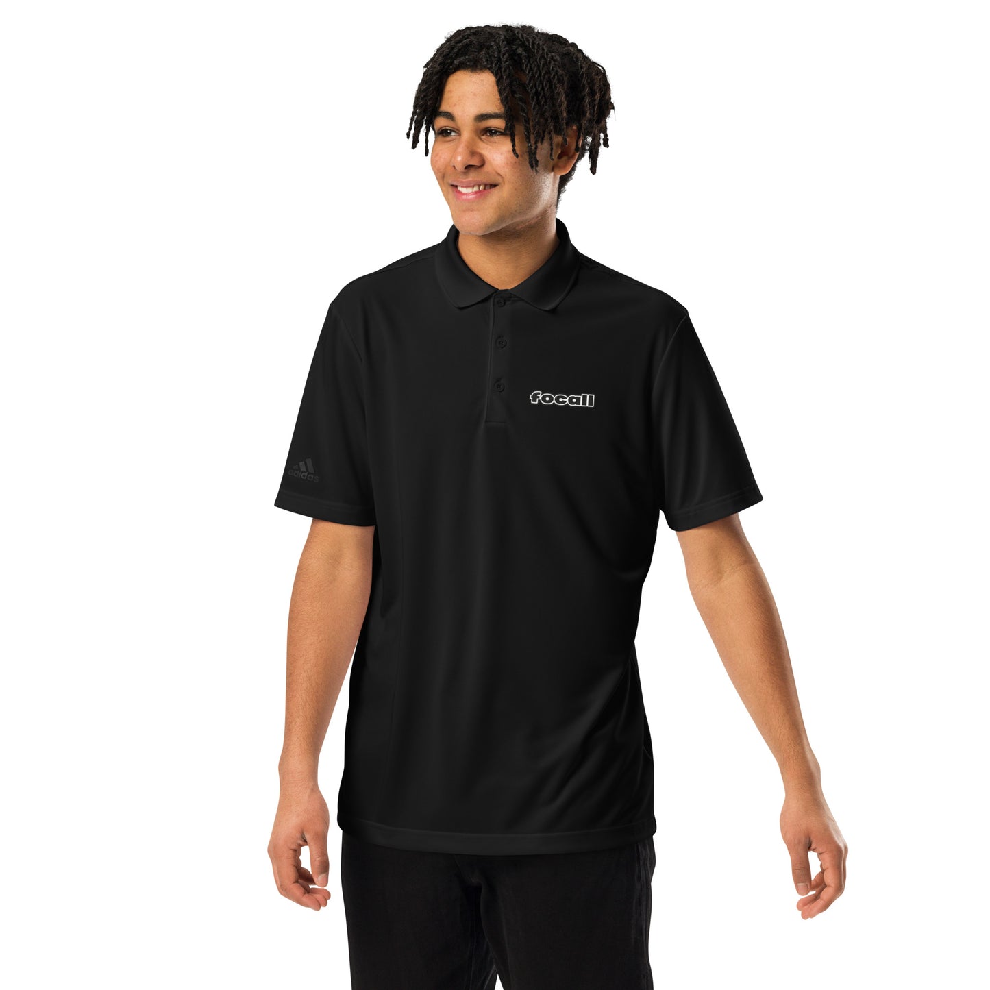 FOCALL® x Adidas Premium Polo Shirt | Men | Focall Logo - Black Letters
