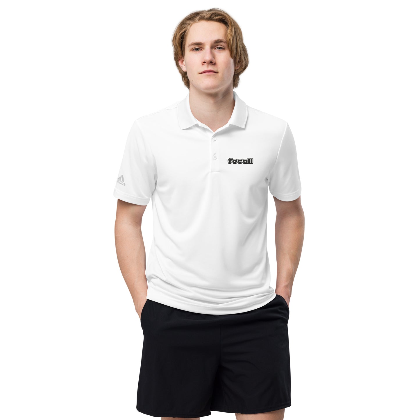 FOCALL® x Adidas Premium Polo Shirt | Men | Focall Logo - Black Letters