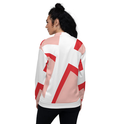 Unisex Bomber Jacket | All-over print | Focall - Cross - Salmon Red