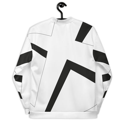 Unisex Bomber Jacket | All-over print | Focall - Cross - White Black 