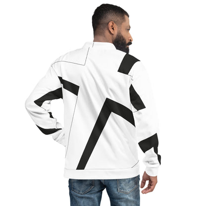 Unisex Bomber Jacket | All-over print | Focall - Cross - White Black 