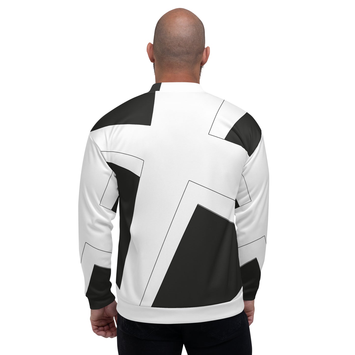 Unisex Bomber Jacket | All-over print | Focall - Cross - Black White