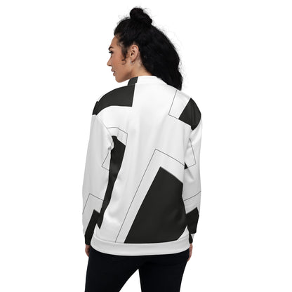 Unisex Bomber Jacket | All-over print | Focall - Cross - Black White