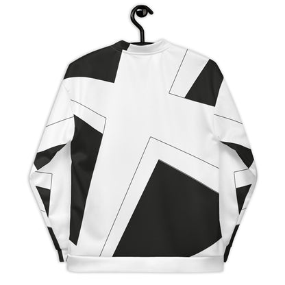 Unisex Bomber Jacket | All-over print | Focall - Cross - Black White