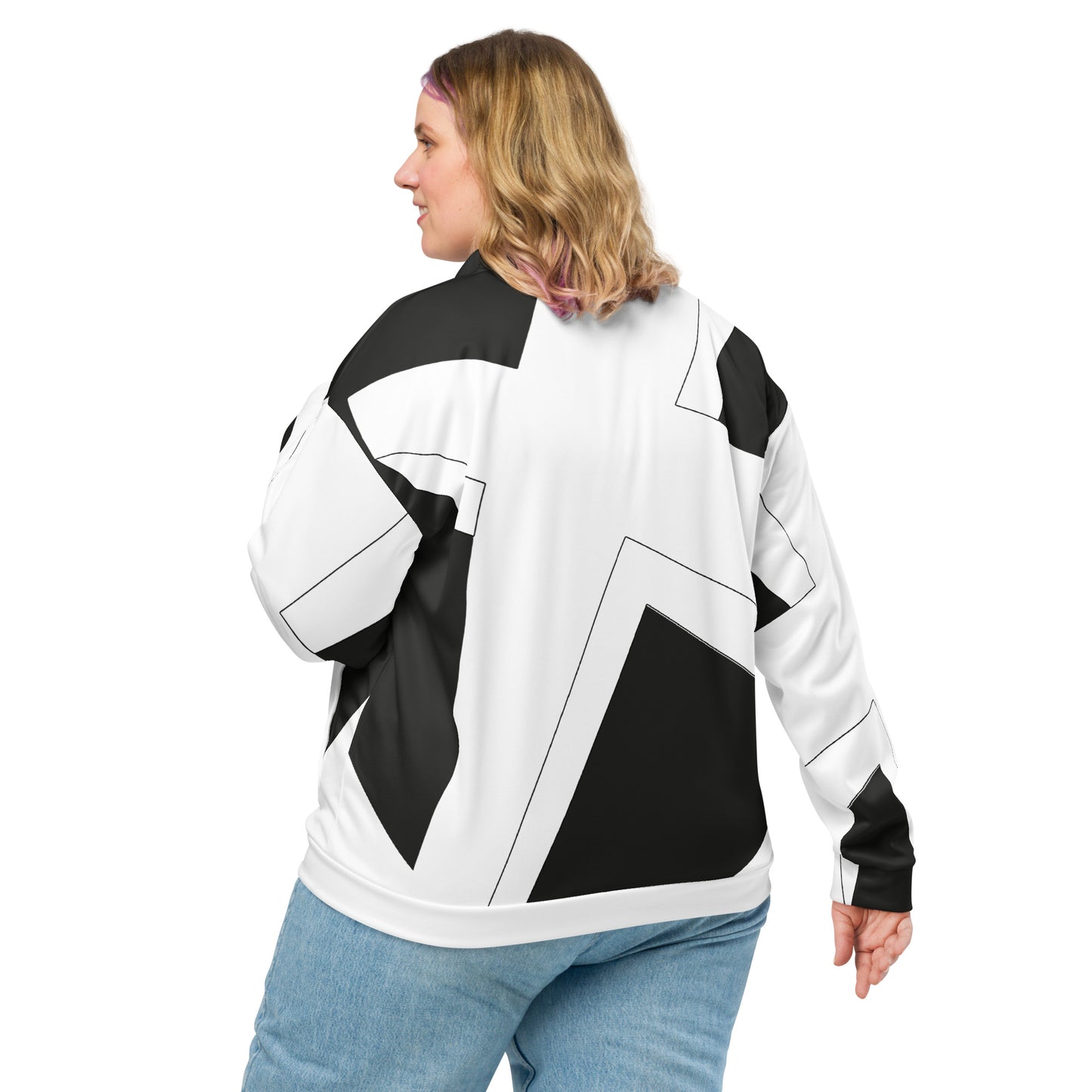 Unisex Bomber Jacket | All-over print | Focall - Cross - Black White