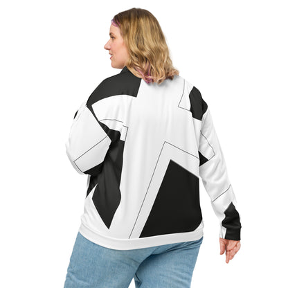 Unisex Bomber Jacket | All-over print | Focall - Cross - Black White