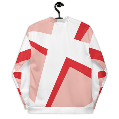 Unisex Bomber Jacket | All-over print | Focall - Cross - Salmon Red