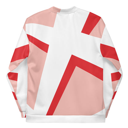 Unisex Bomber Jacket | All-over print | Focall - Cross - Salmon Red