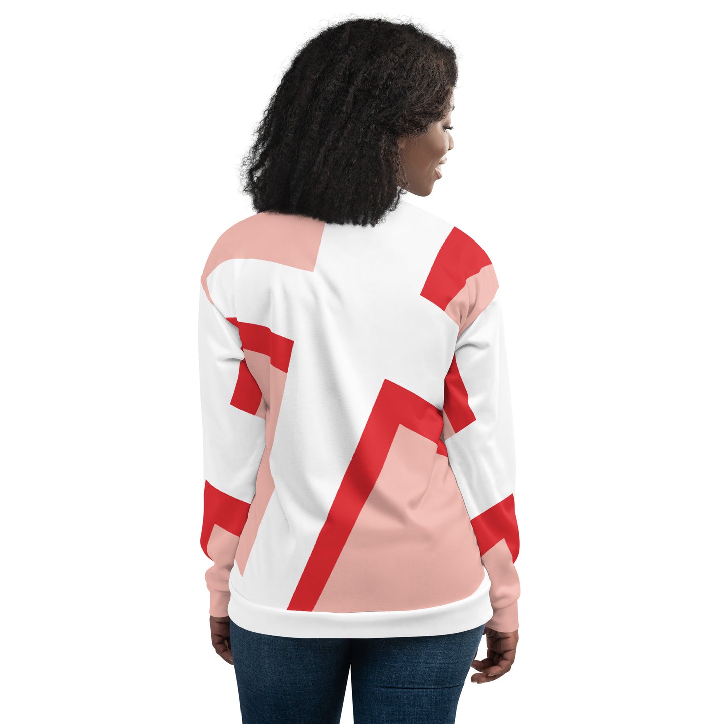 Unisex Bomber Jacket | All-over print | Focall - Cross - Salmon Red