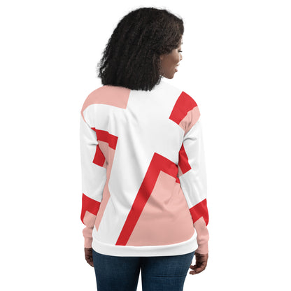 Unisex Bomber Jacket | All-over print | Focall - Cross - Salmon Red