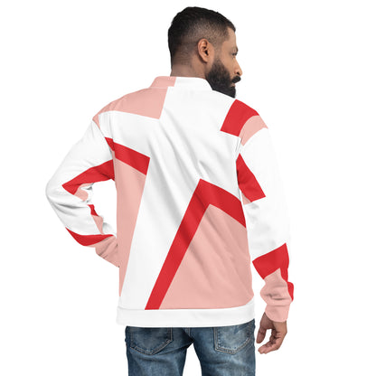 Unisex Bomber Jacket | All-over print | Focall - Cross - Salmon Red