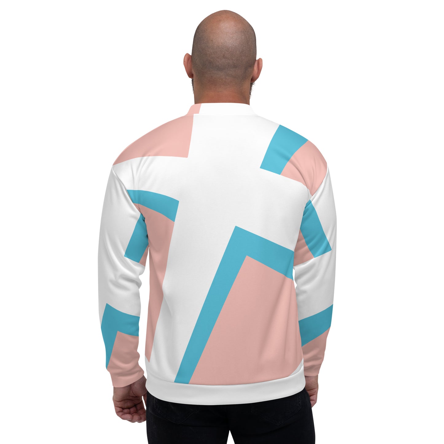 Unisex Bomber Jacket | All-over print | Focall - Cross - Salmon Blue