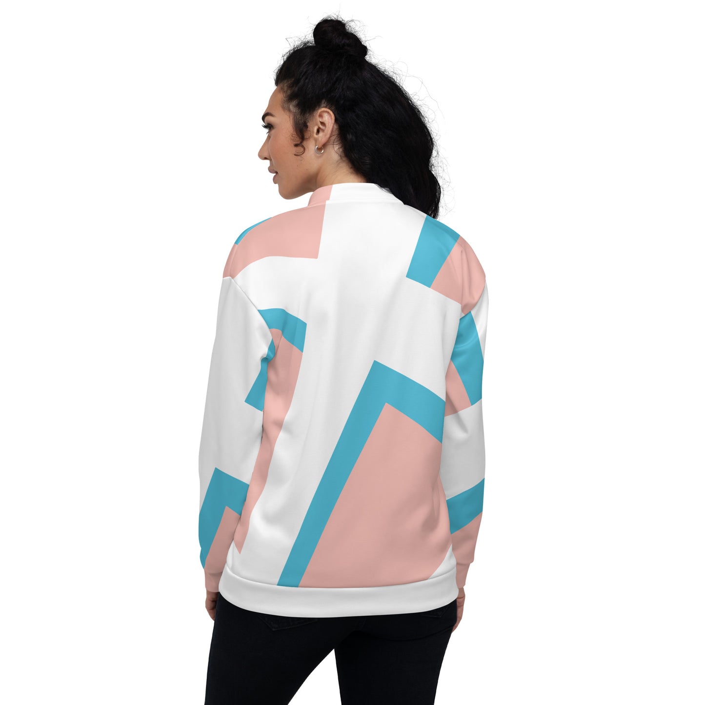 Unisex Bomber Jacket | All-over print | Focall - Cross - Salmon Blue