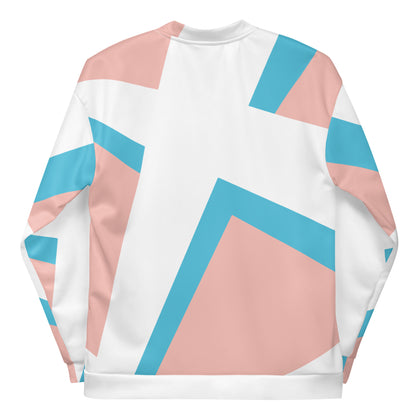 Unisex Bomber Jacket | All-over print | Focall - Cross - Salmon Blue