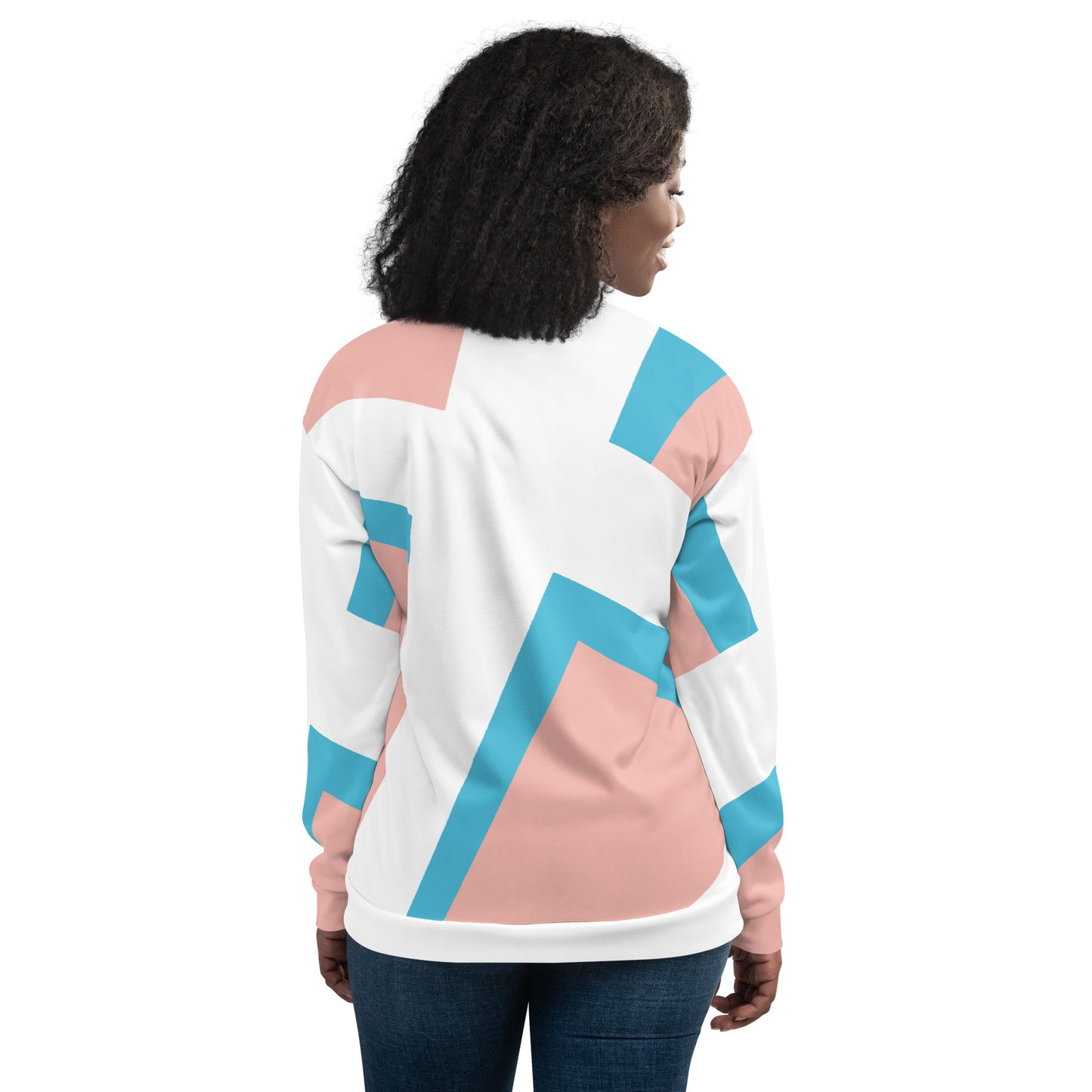 Unisex Bomber Jacket | All-over print | Focall - Cross - Salmon Blue