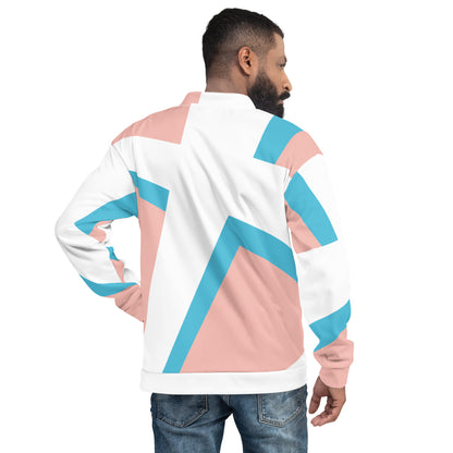 Unisex Bomber Jacket | All-over print | Focall - Cross - Salmon Blue