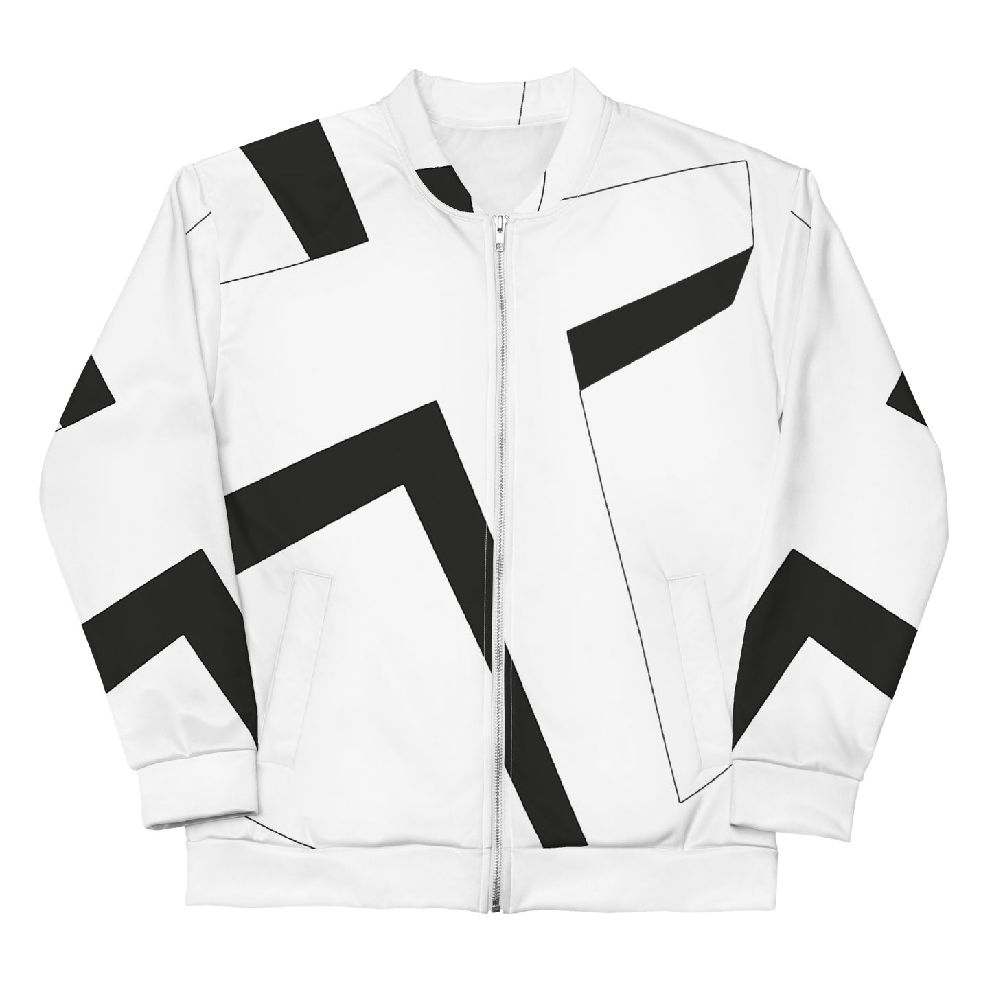 Unisex Bomber Jacket | All-over print | Focall - Cross - White Black 