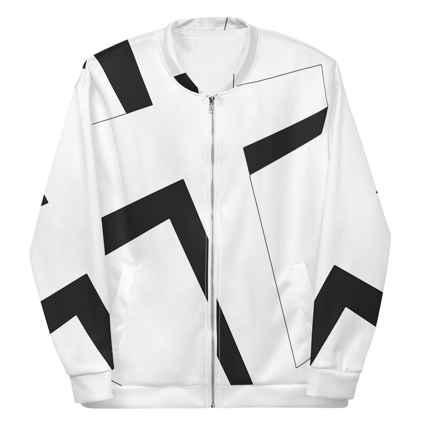 Unisex Bomber Jacket | All-over print | Focall - Cross - White Black 