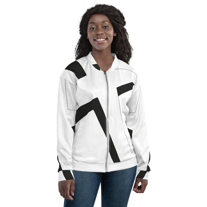 Unisex Bomber Jacket | All-over print | Focall - Cross - White Black 