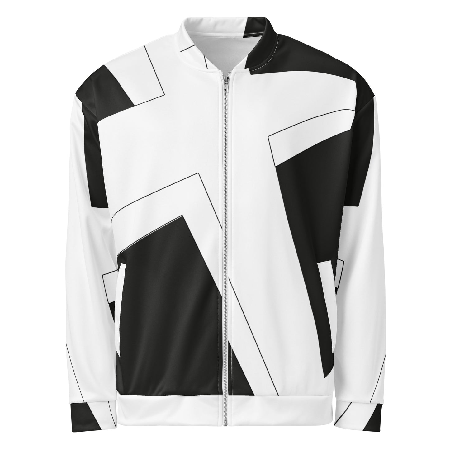 Unisex Bomber Jacket | All-over print | Focall - Cross - Black White