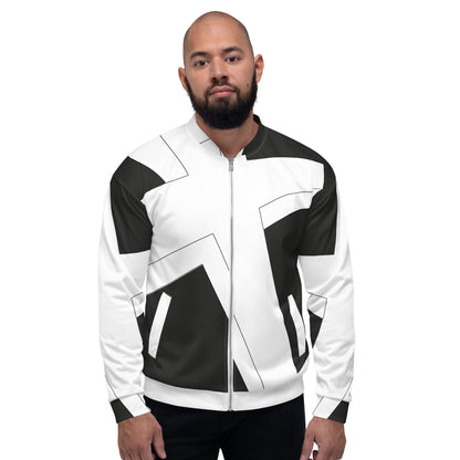 Unisex Bomber Jacket | All-over print | Focall - Cross - Black White