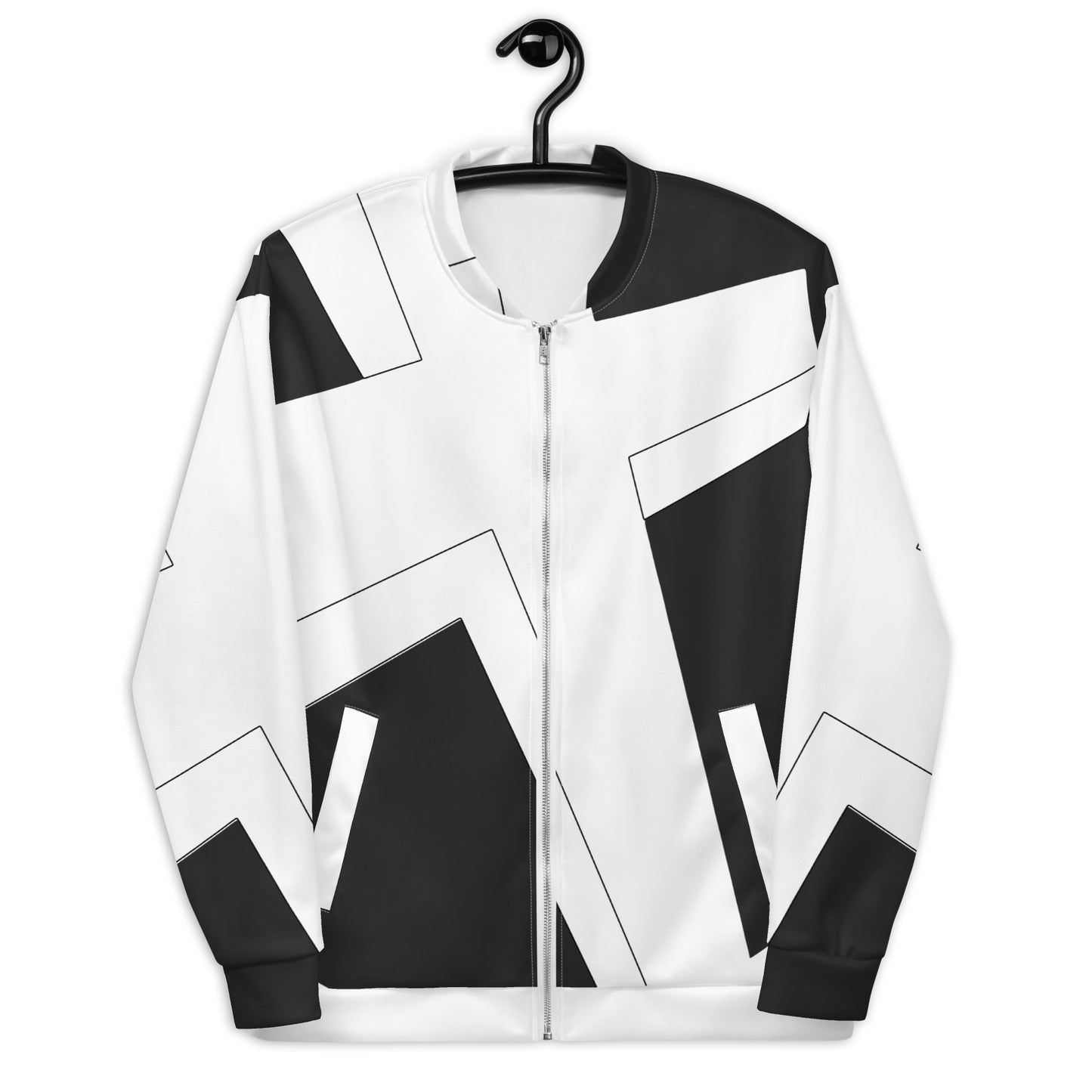 Unisex Bomber Jacket | All-over print | Focall - Cross - Black White