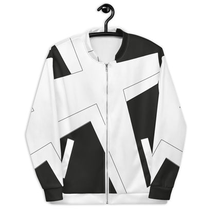 Unisex Bomber Jacket | All-over print | Focall - Cross - Black White