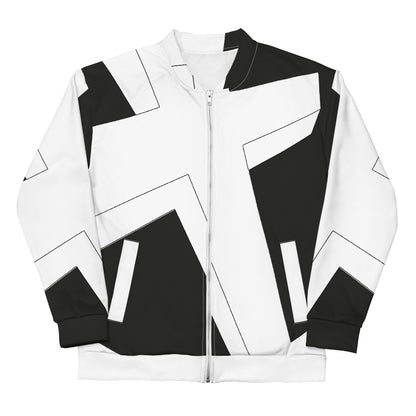 Unisex Bomber Jacket | All-over print | Focall - Cross - Black White