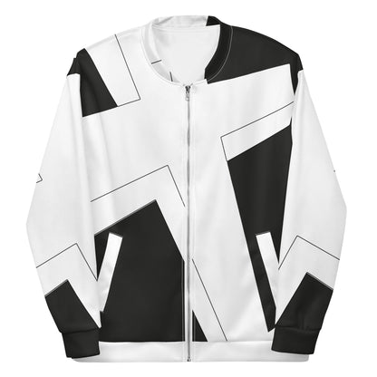 Unisex Bomber Jacket | All-over print | Focall - Cross - Black White