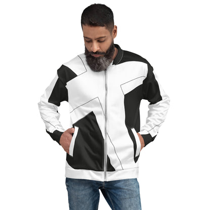 Unisex Bomber Jacket | All-over print | Focall - Cross - Black White