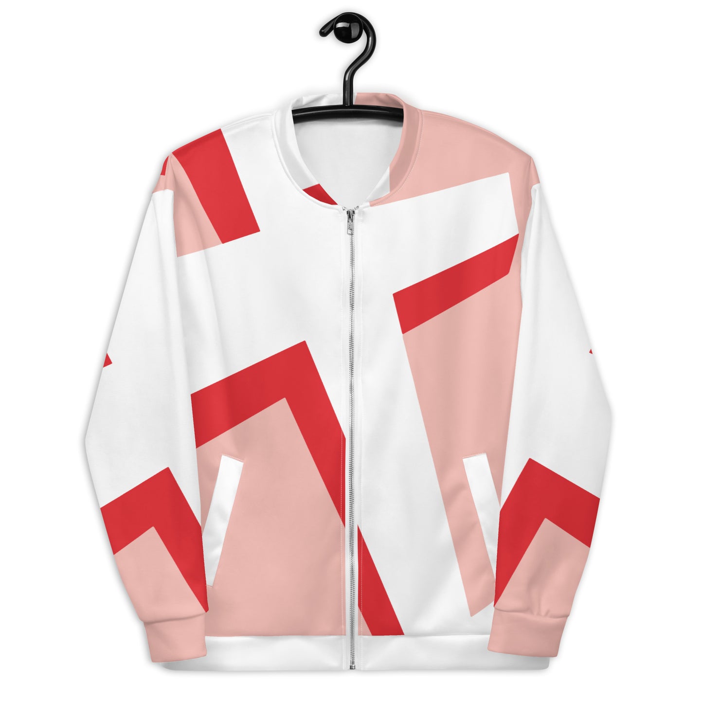 Unisex Bomber Jacket | All-over print | Focall - Cross - Salmon Red