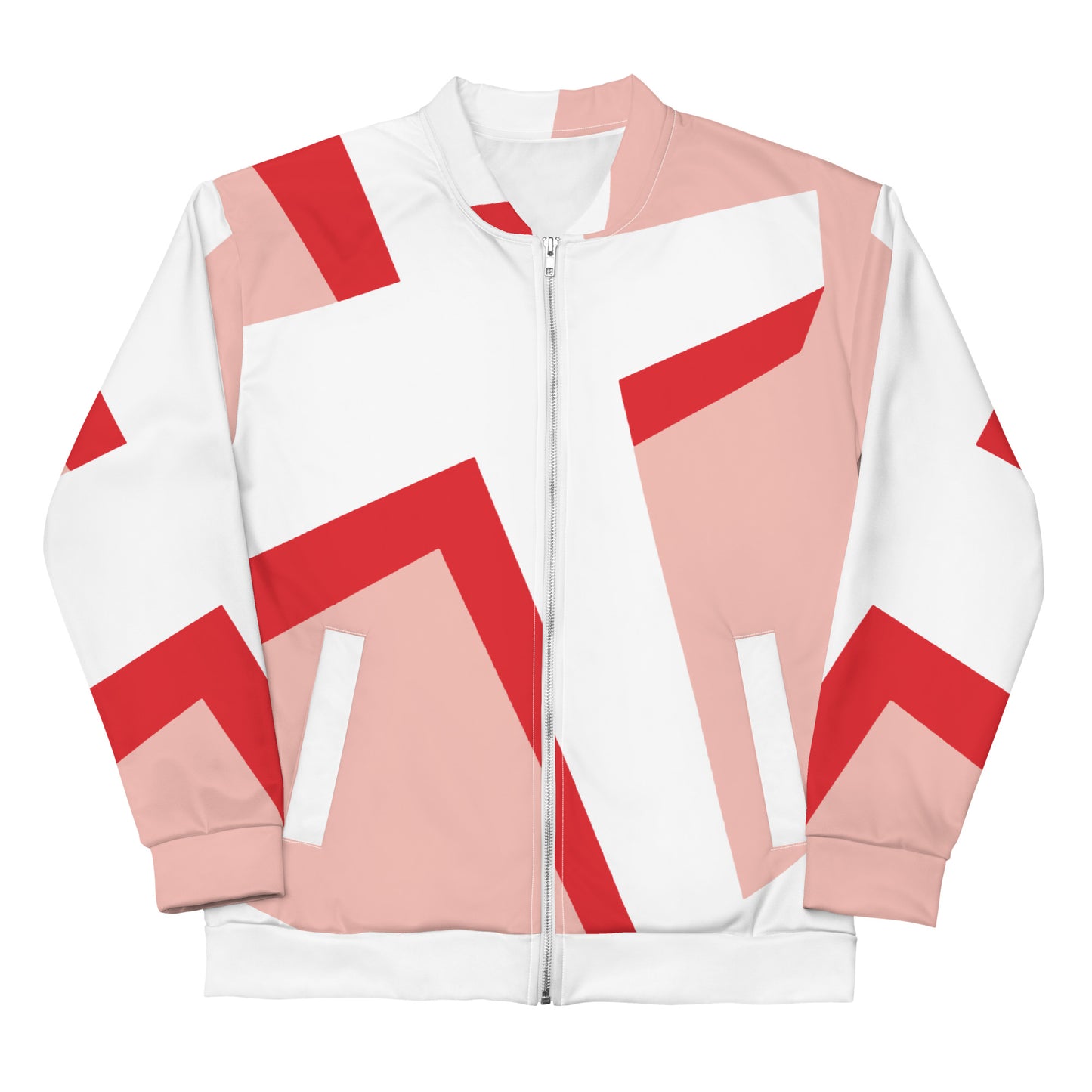 Unisex Bomber Jacket | All-over print | Focall - Cross - Salmon Red