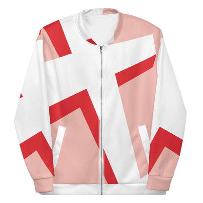 Unisex Bomber Jacket | All-over print | Focall - Cross - Salmon Red