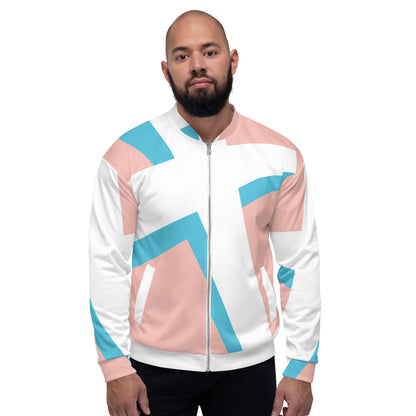Unisex Bomber Jacket | All-over print | Focall - Cross - Salmon Blue